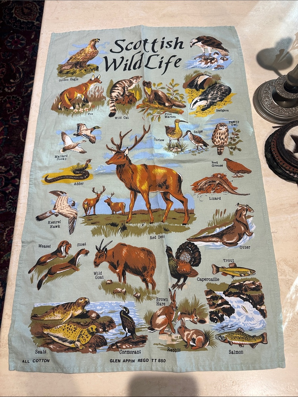 Scottish Wild Life Cotton Tea Towel - Illustrated Animals
